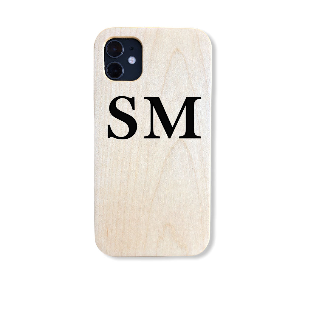 Custom Wood Phone Cases: Print your Name or Initials